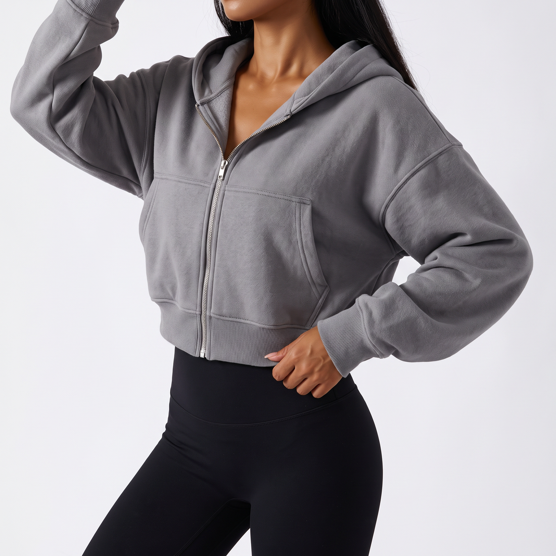 Cropped Zip Hoodie – image 2 of 7