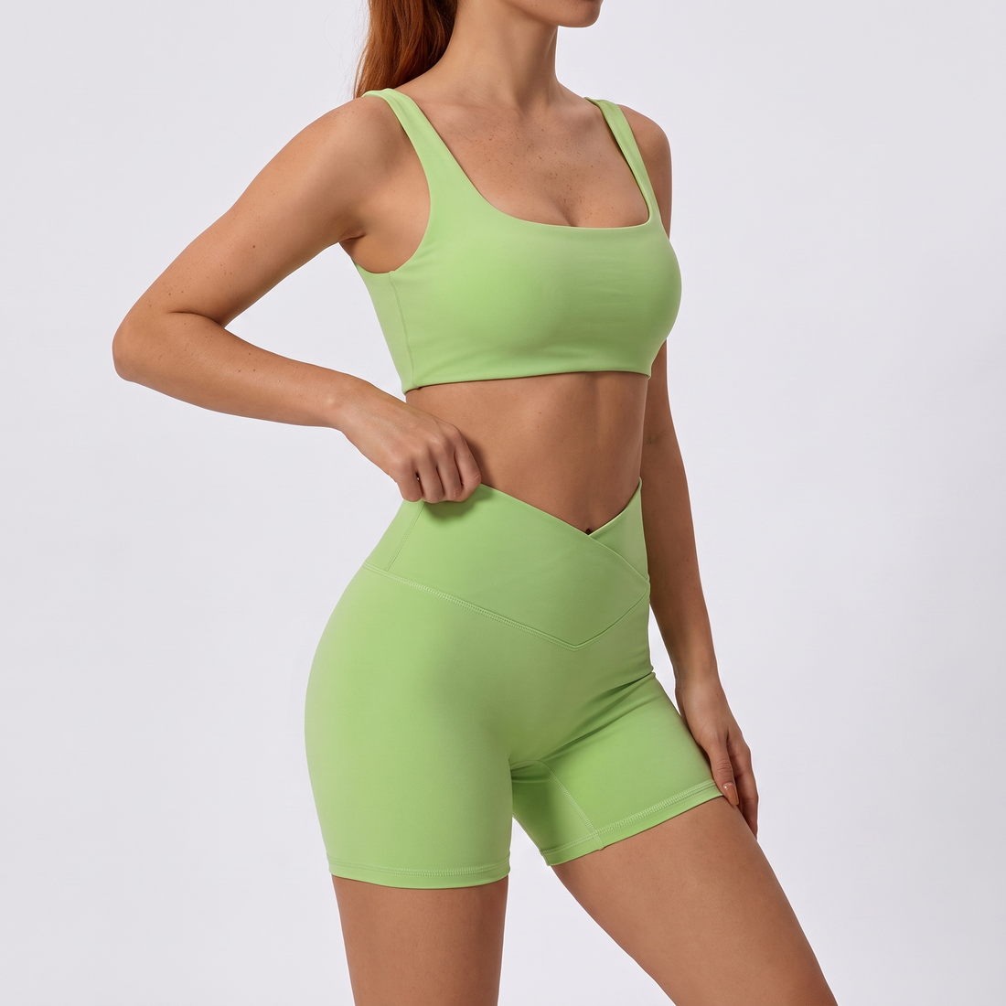 Cross-Waist Bra & Shorts Set – image 1 of 7