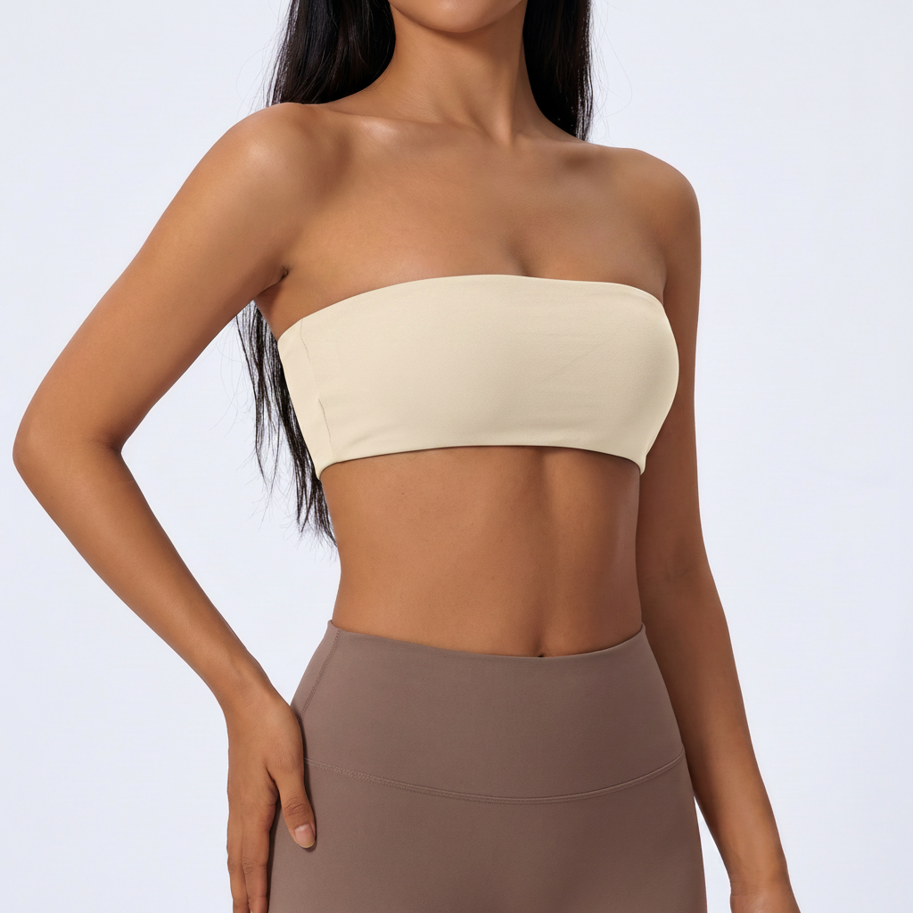 Bandeau Sports Bra in Ivory – image 4 of 11