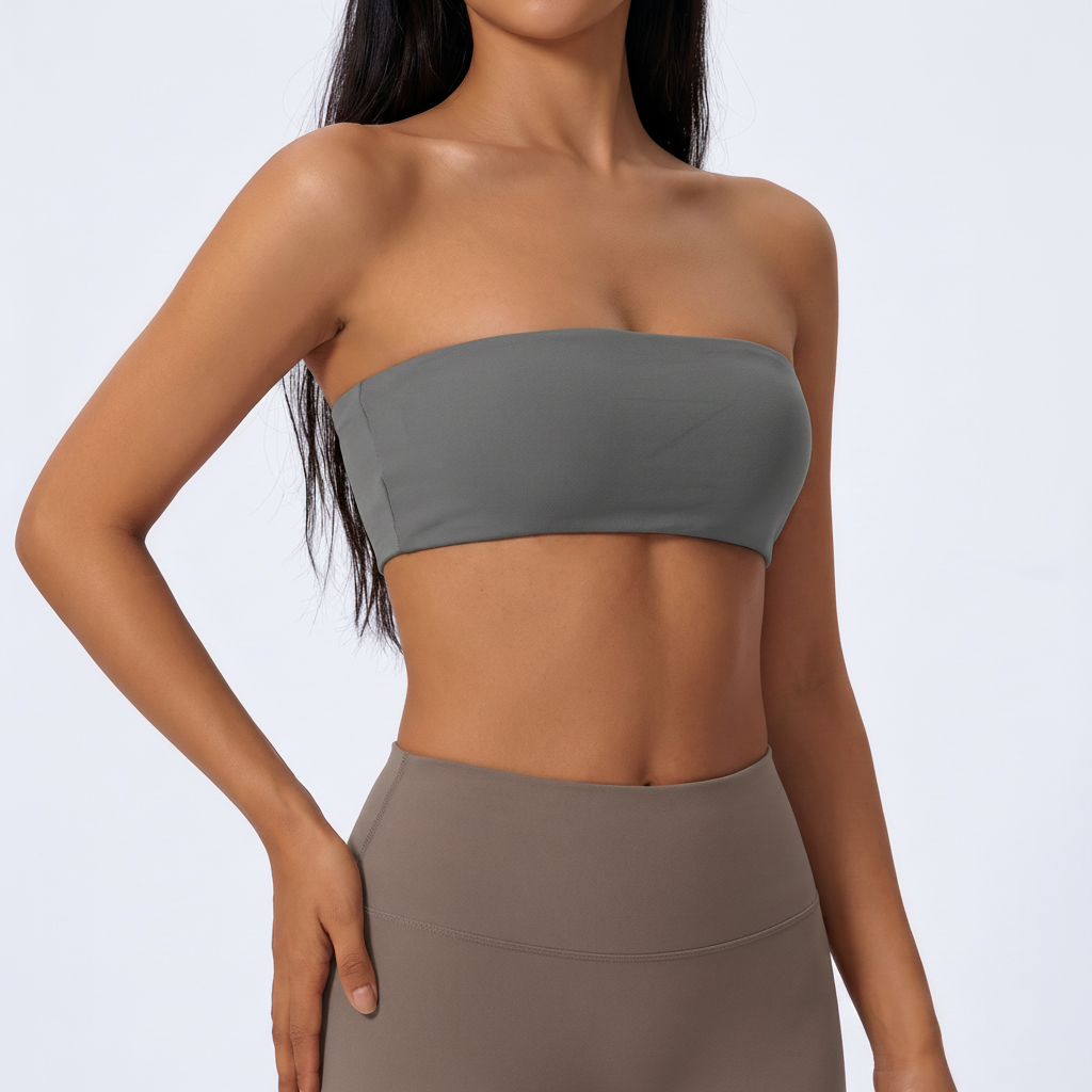 Bandeau Sports Bra in Grey – image 9 of 11