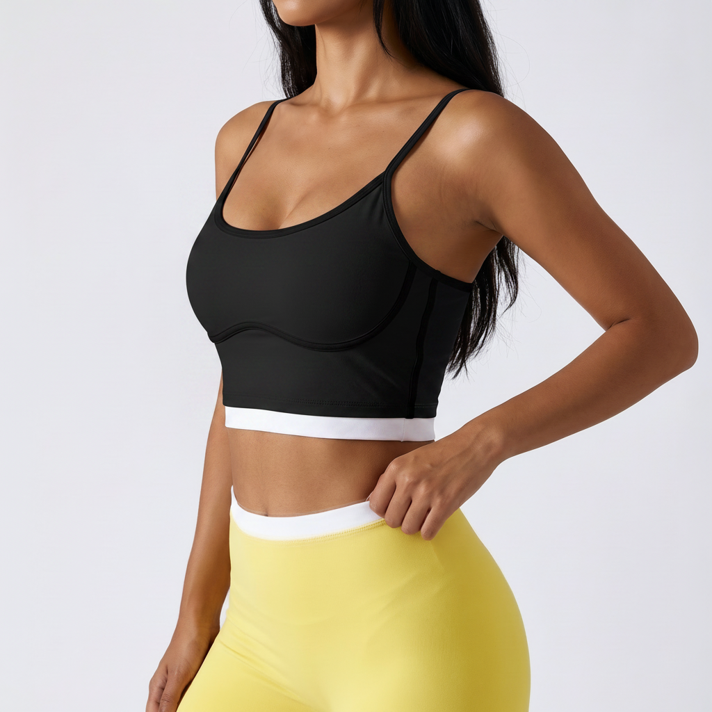 Colour-Block Sports Bra in Black – image 9 of 11