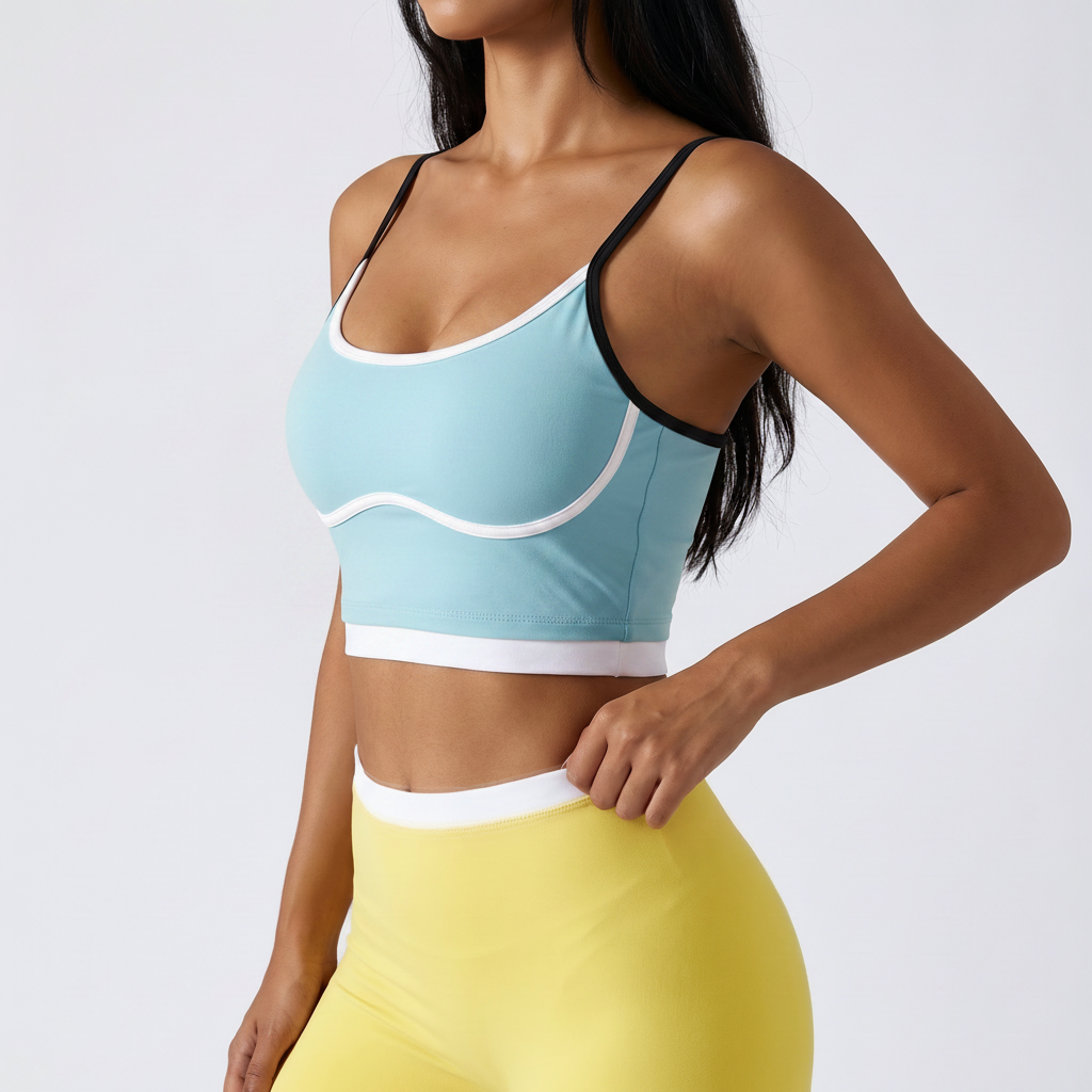 Colour-Block Sports Bra in Light Blue – image 5 of 11
