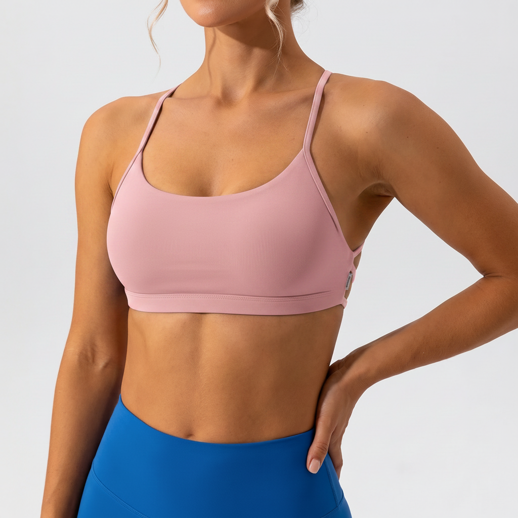 Cross-Back Sports Bra in Pink – image 6 of 6