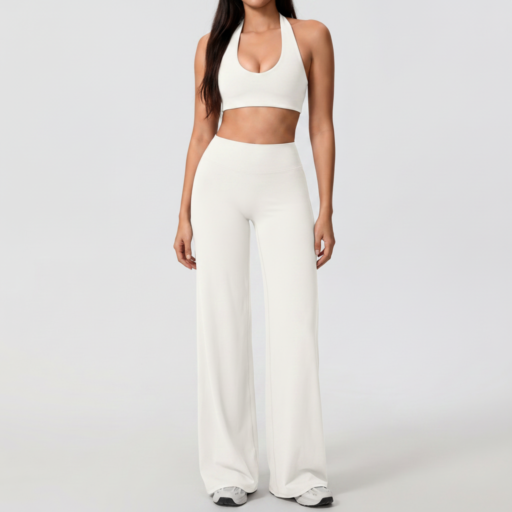 Halter Bra & Trousers Set in Milk White – image 4 of 10