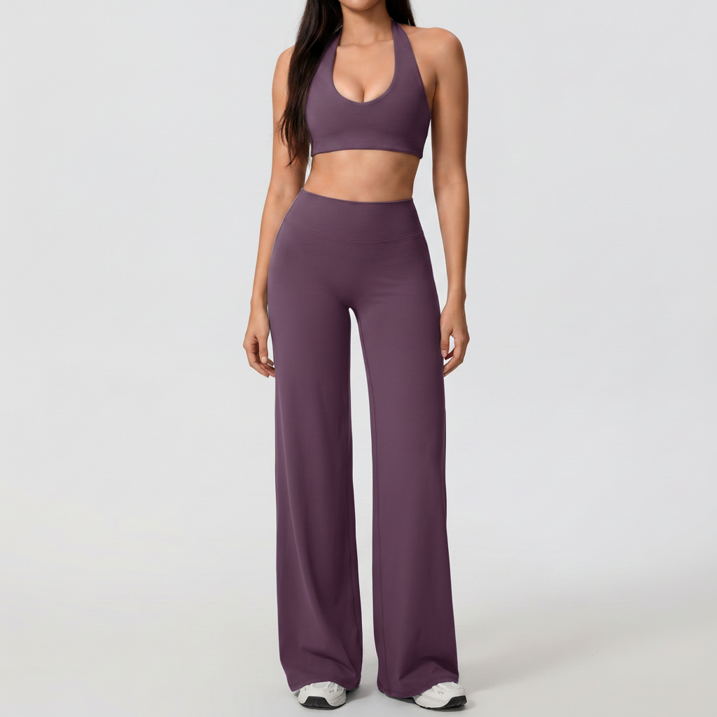 Halter Bra & Trousers Set in Purple – image 8 of 10