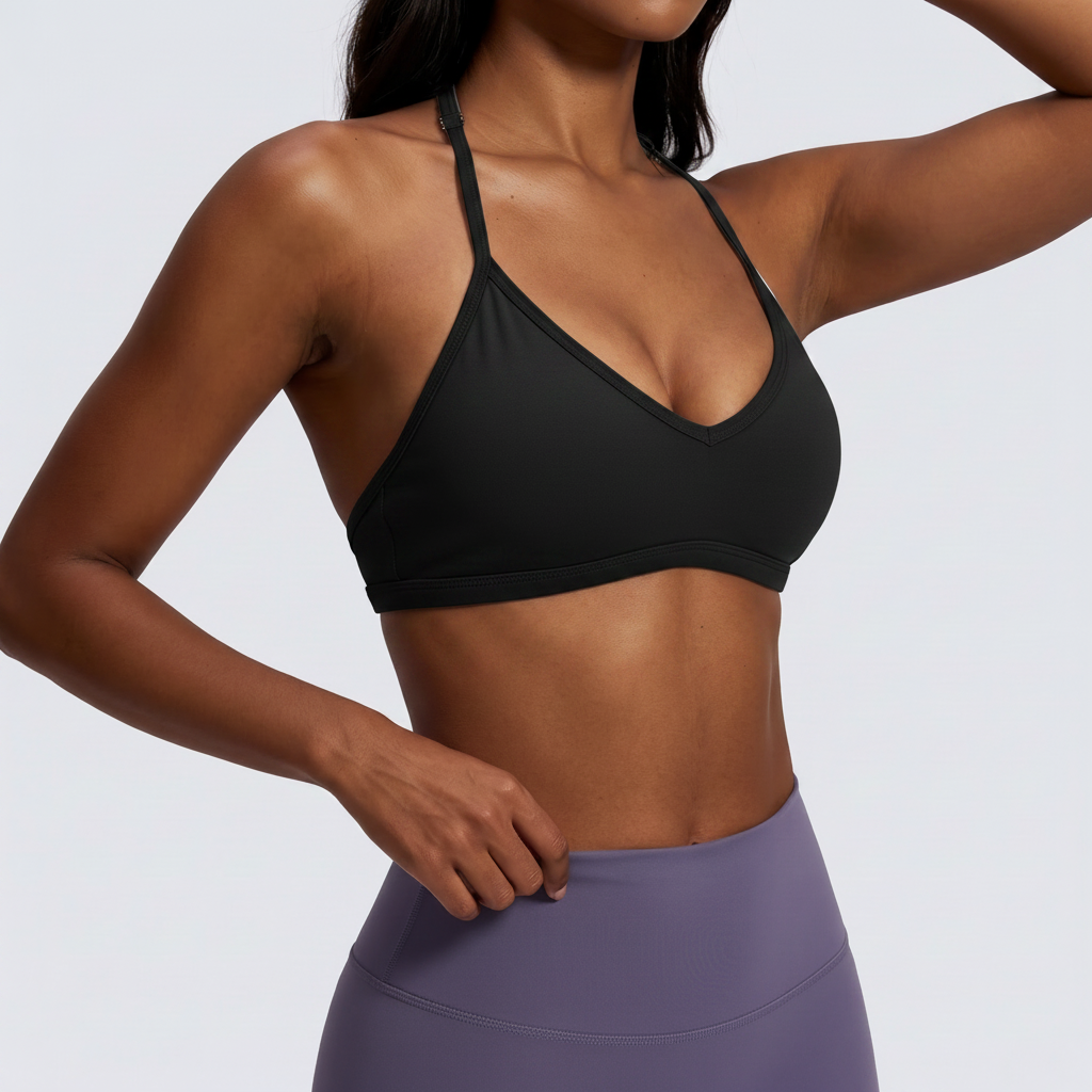 Halter Neck Sports Bra in Black – image 12 of 12