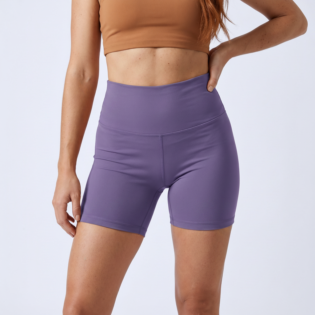 High-Waist Biker Shorts in Iris Purple – image 30 of 31