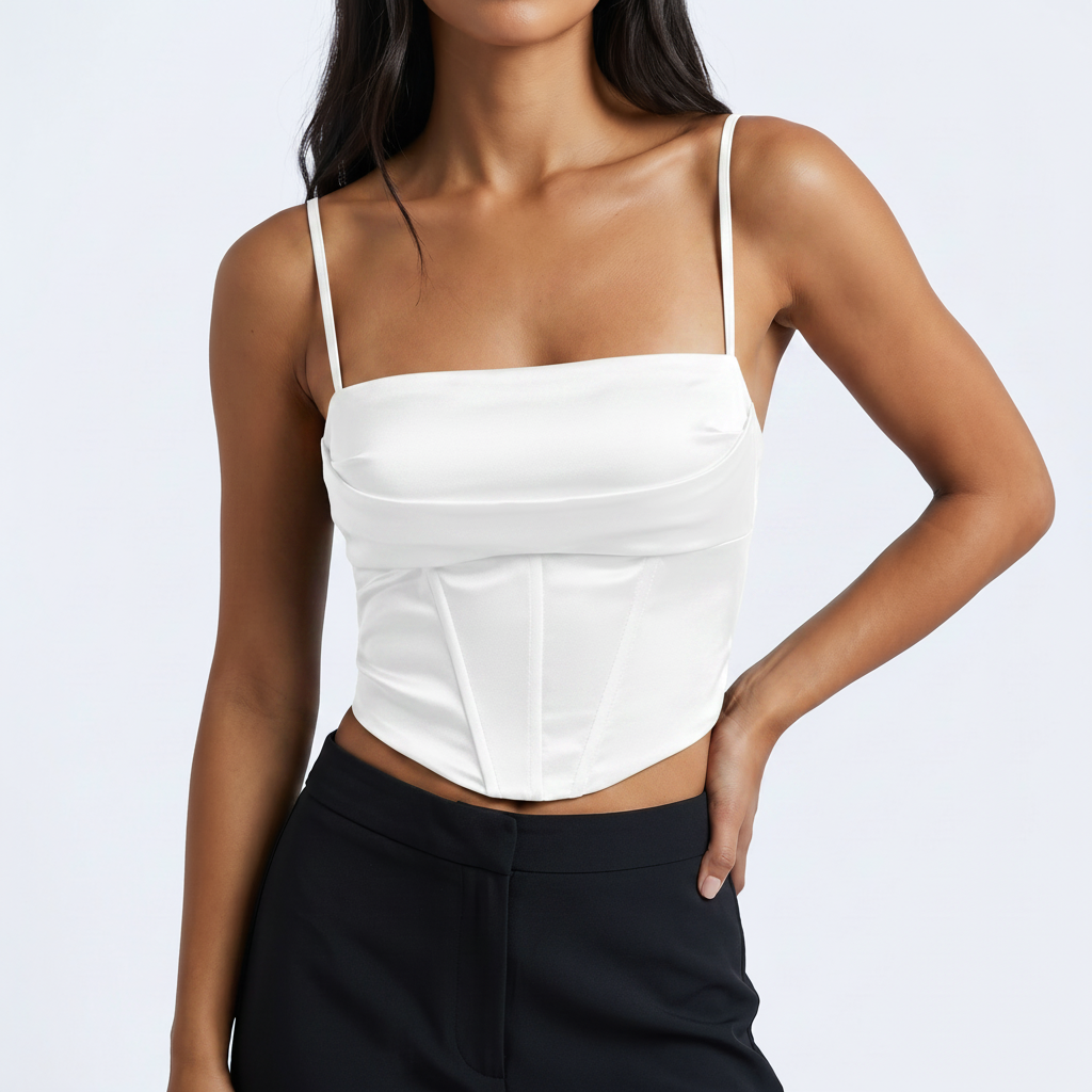 Lace-Up Backless Cami in White – image 4 of 4