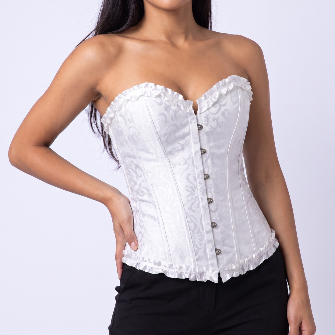 Lace Back Waist Corset in White – image 4 of 4