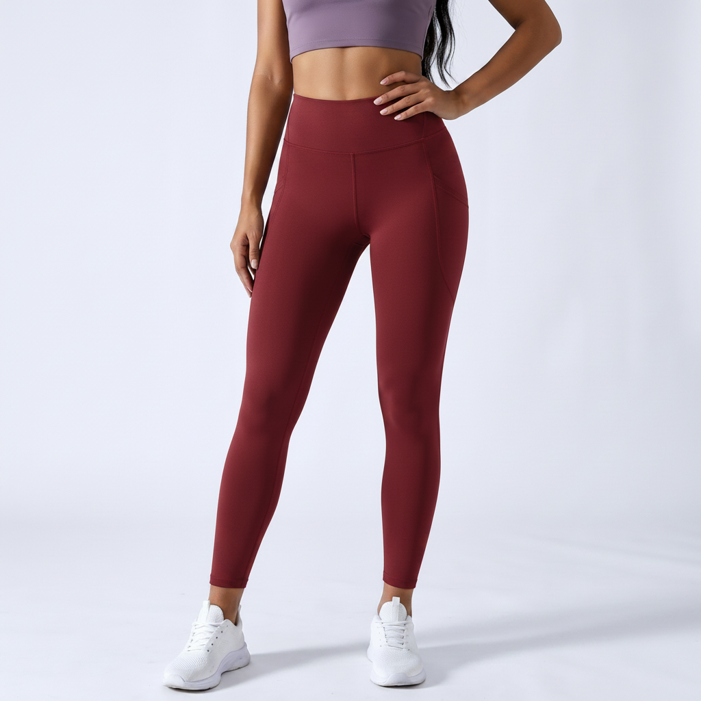 Pocket Training Leggings in Wine Red – image 12 of 15