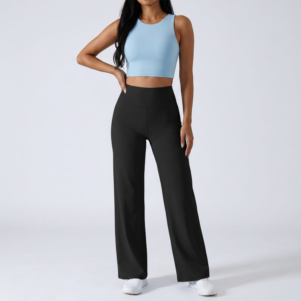 Straight Leg Yoga Trousers in Black – image 4 of 6