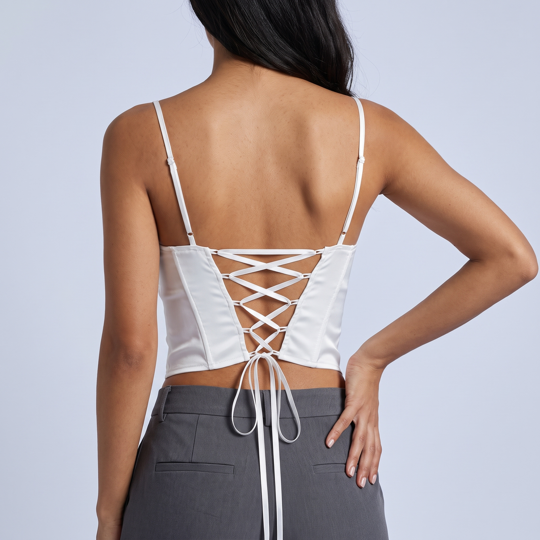 Lace-Up Backless Cami &ndash; image 3 of 4