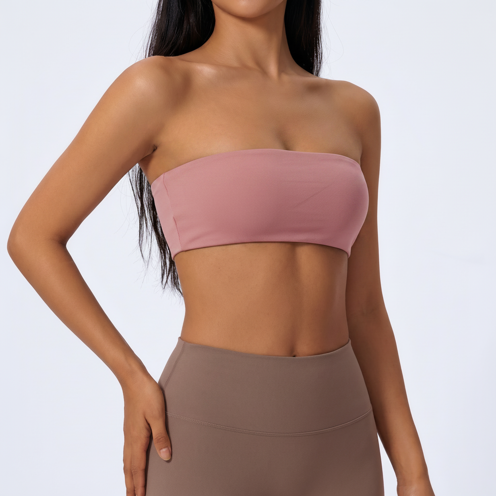 Bandeau Sports Bra in Pink &ndash; image 5 of 11