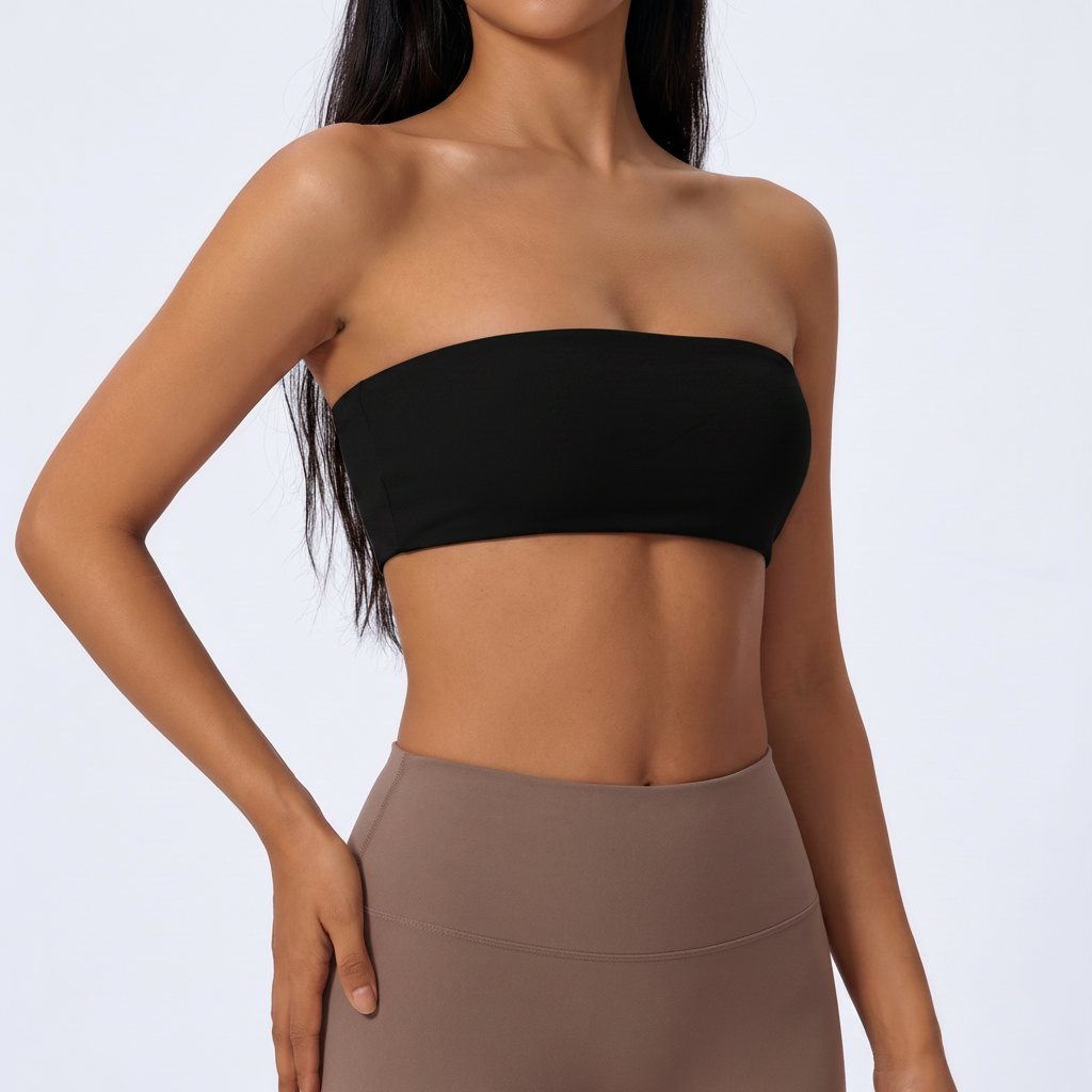Bandeau Sports Bra in Black &ndash; image 10 of 11