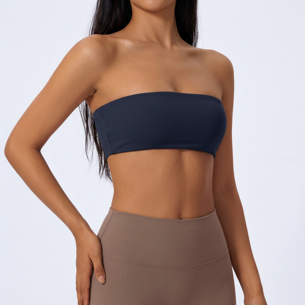 Bandeau Sports Bra in Navy Blue &ndash; image 6 of 11