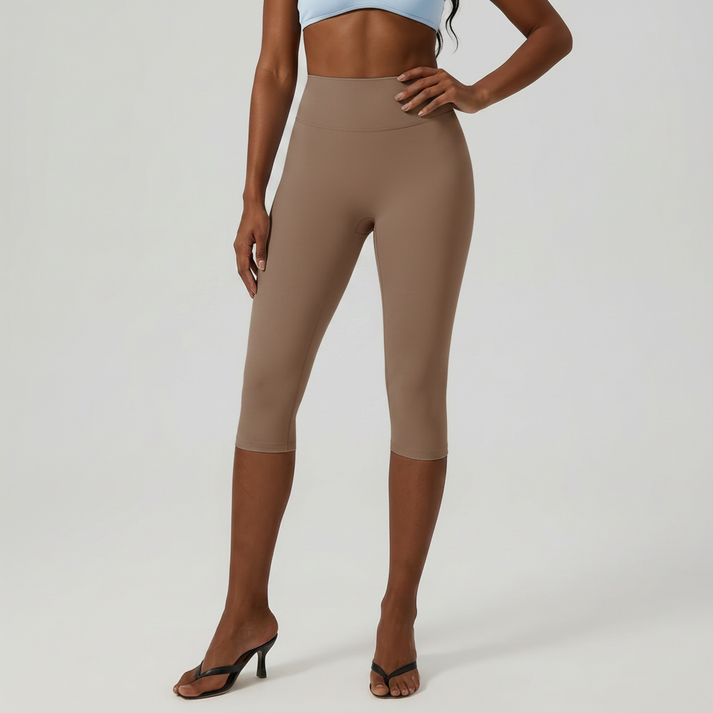 Capri Training Leggings in Cool Brown &ndash; image 7 of 9