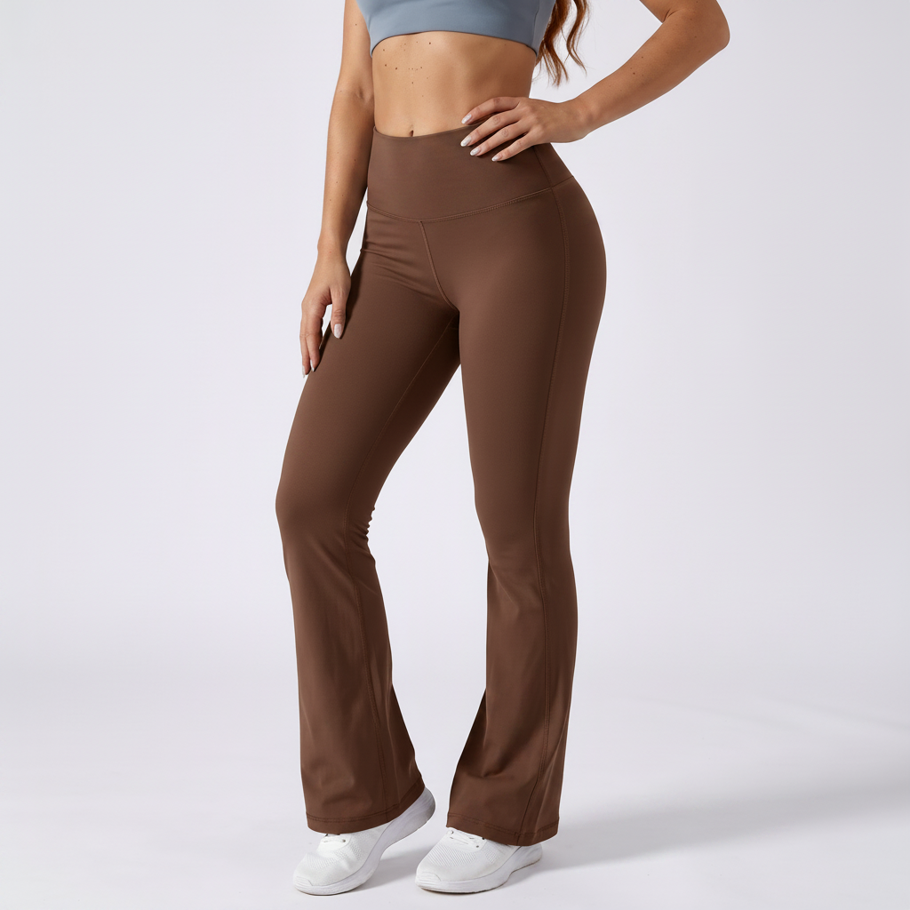 Bootcut Flared Leggings in Brown &ndash; image 11 of 11