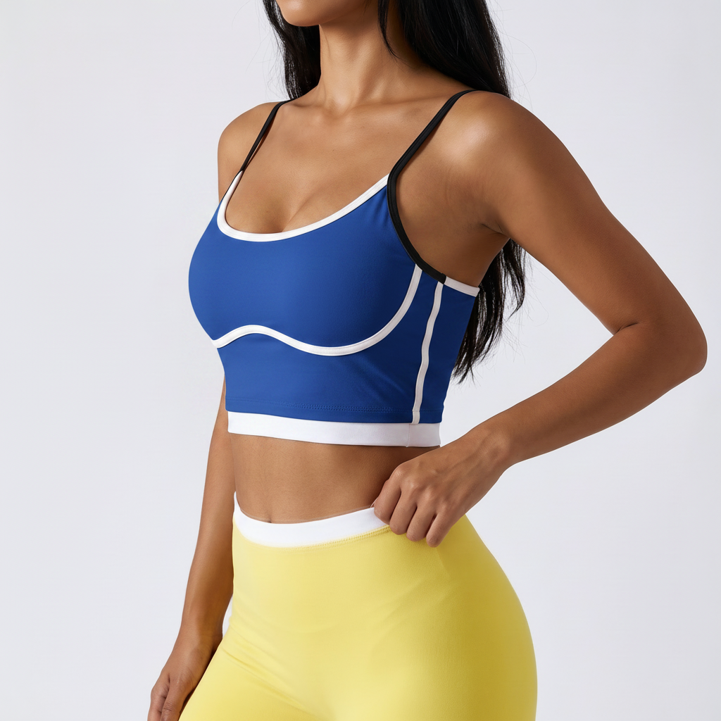 Colour-Block Sports Bra in Royal Blue &ndash; image 6 of 11