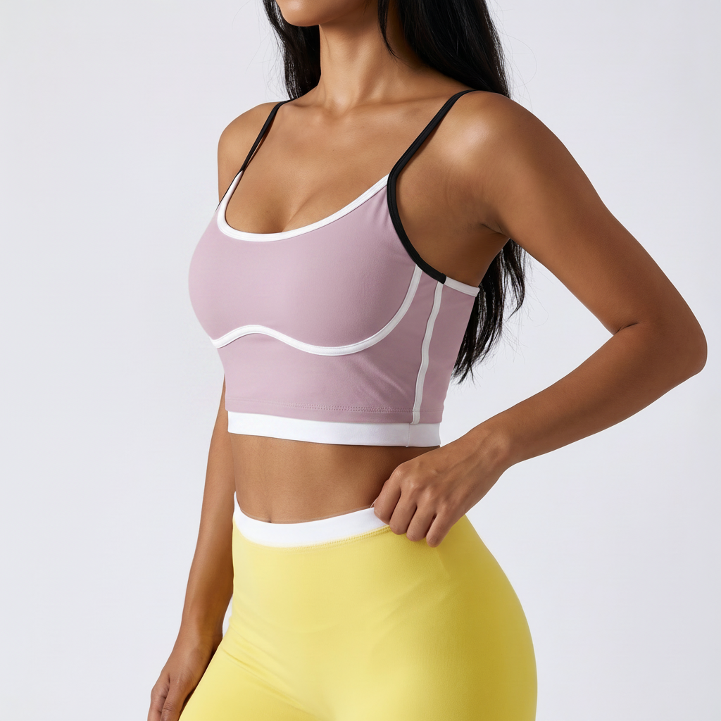 Colour-Block Sports Bra in Lilac &ndash; image 7 of 11
