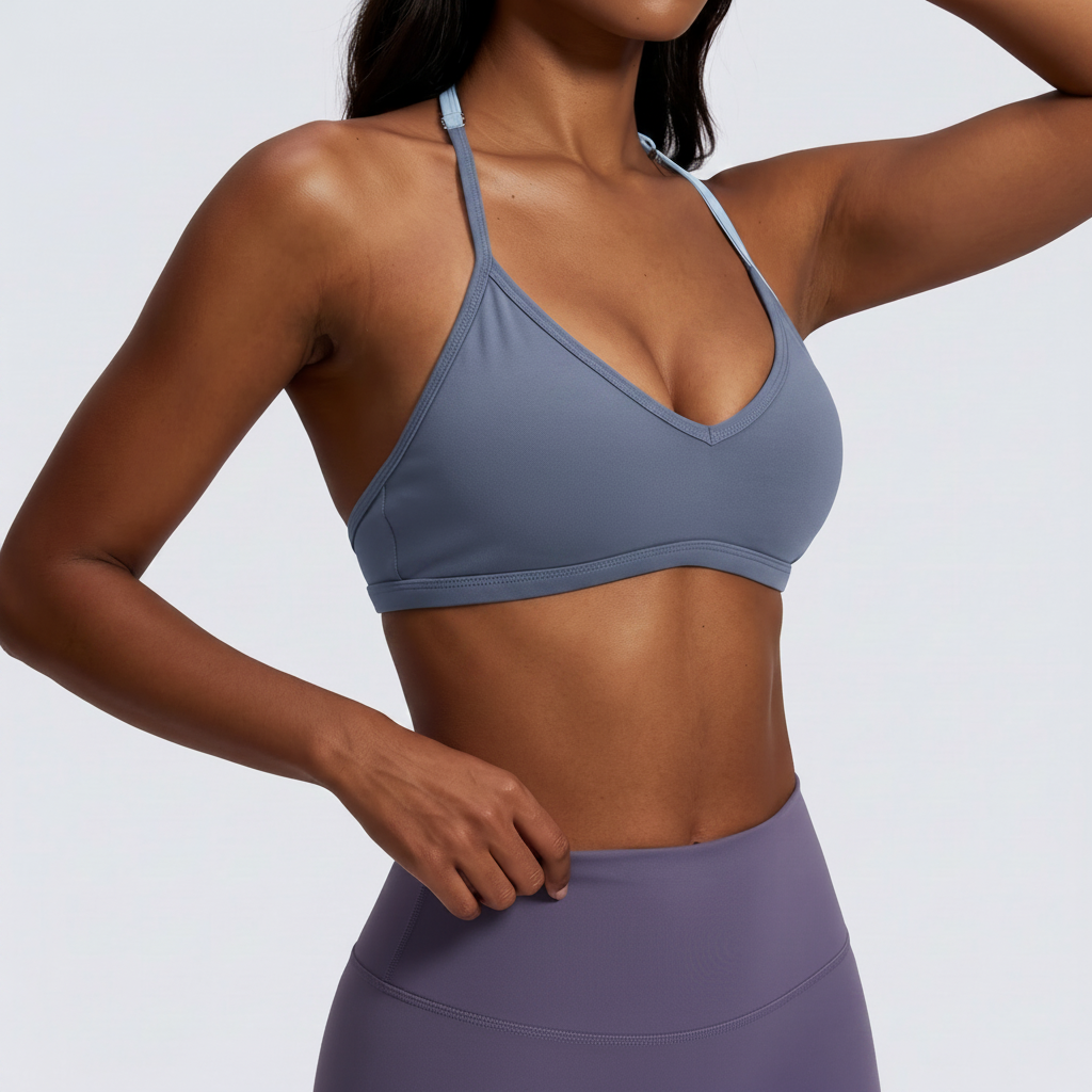 Halter Neck Sports Bra in Mystic Blue &ndash; image 10 of 12