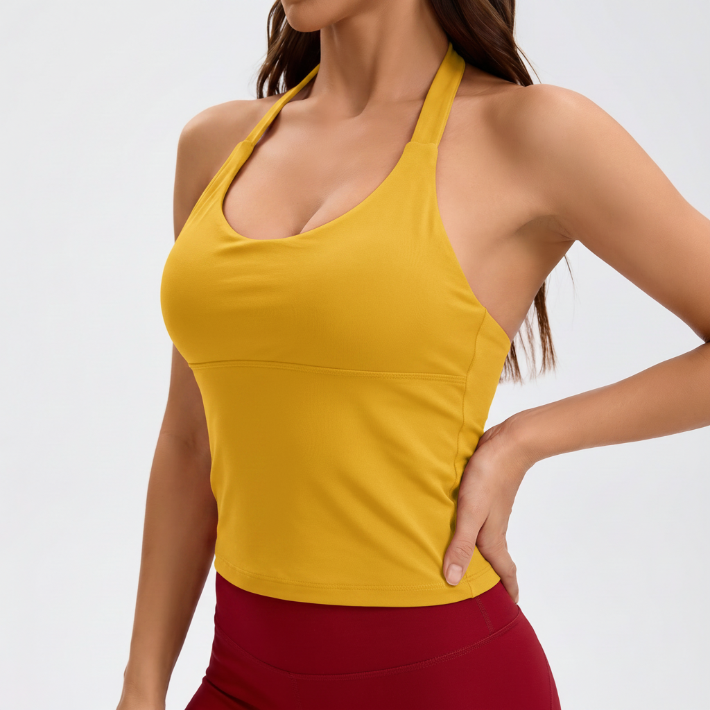 Halter Padded Training Vest in Yellow &ndash; image 10 of 12