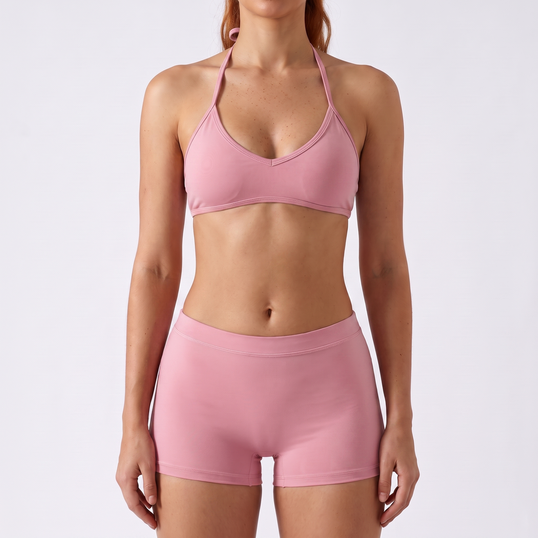 Halter Bra & Shorts Set in Pink &ndash; image 8 of 8