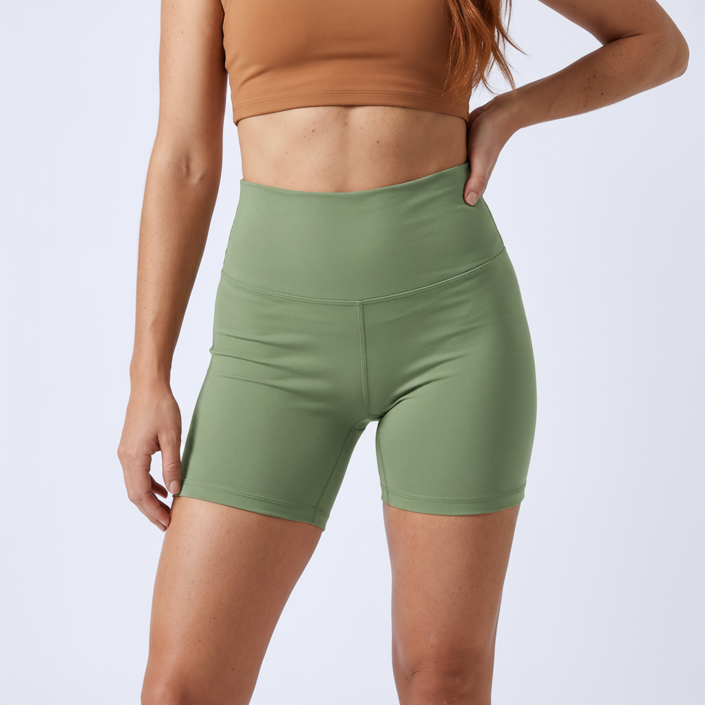 High-Waist Biker Shorts in Matcha Green &ndash; image 5 of 31