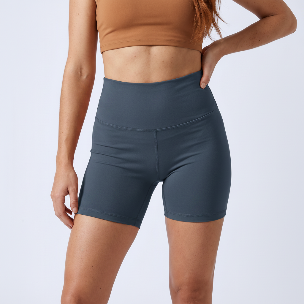 High-Waist Biker Shorts in Carbon Blue &ndash; image 7 of 31
