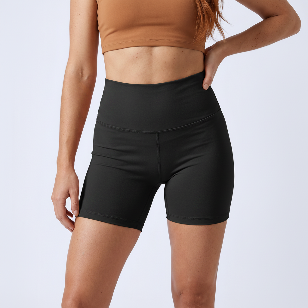 High-Waist Biker Shorts in Black &ndash; image 16 of 31