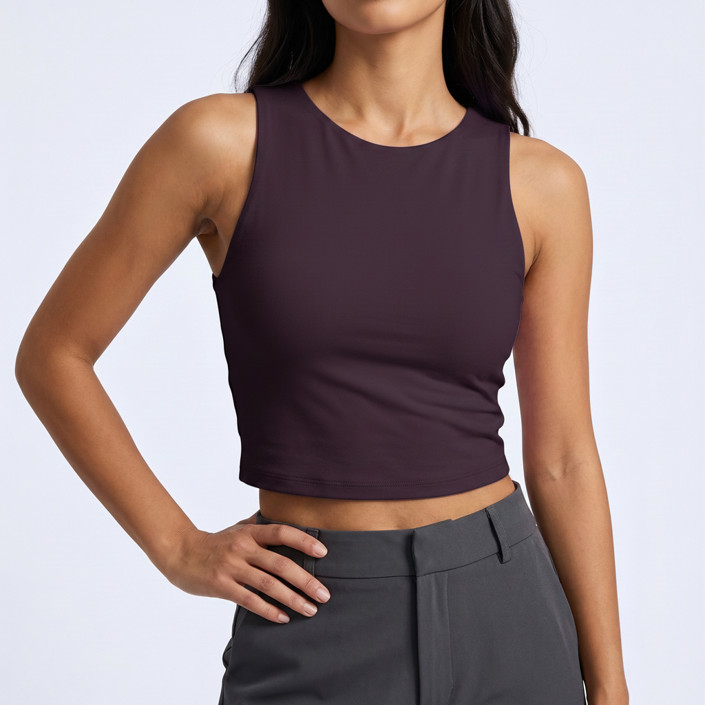 O-Neck Sleeveless Top in Dark Purple &ndash; image 6 of 8