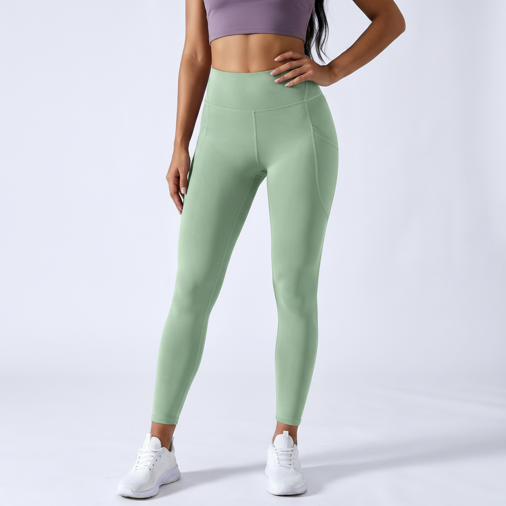 Pocket Training Leggings in Light Green &ndash; image 8 of 15