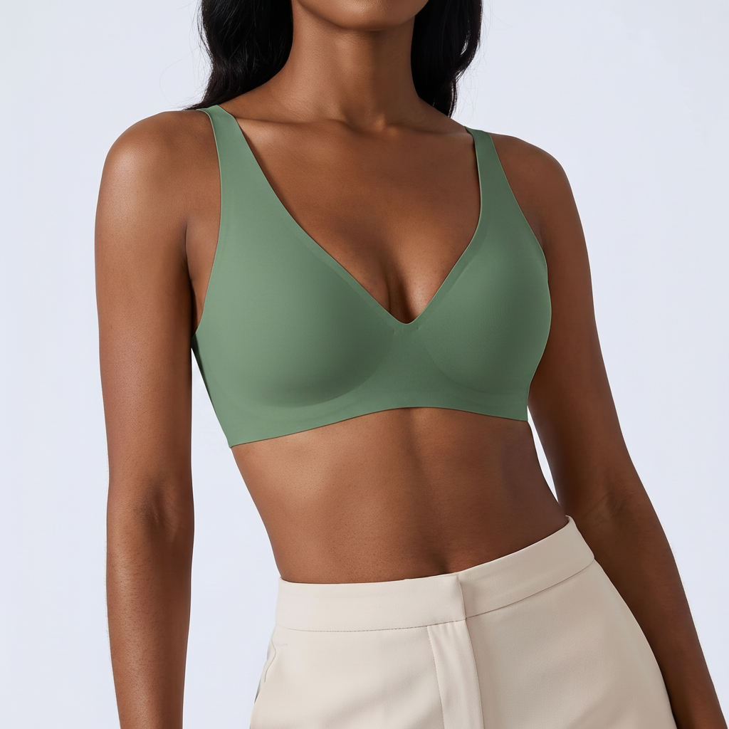 Seamless Wireless Push-Up Bra in Green &ndash; image 5 of 6
