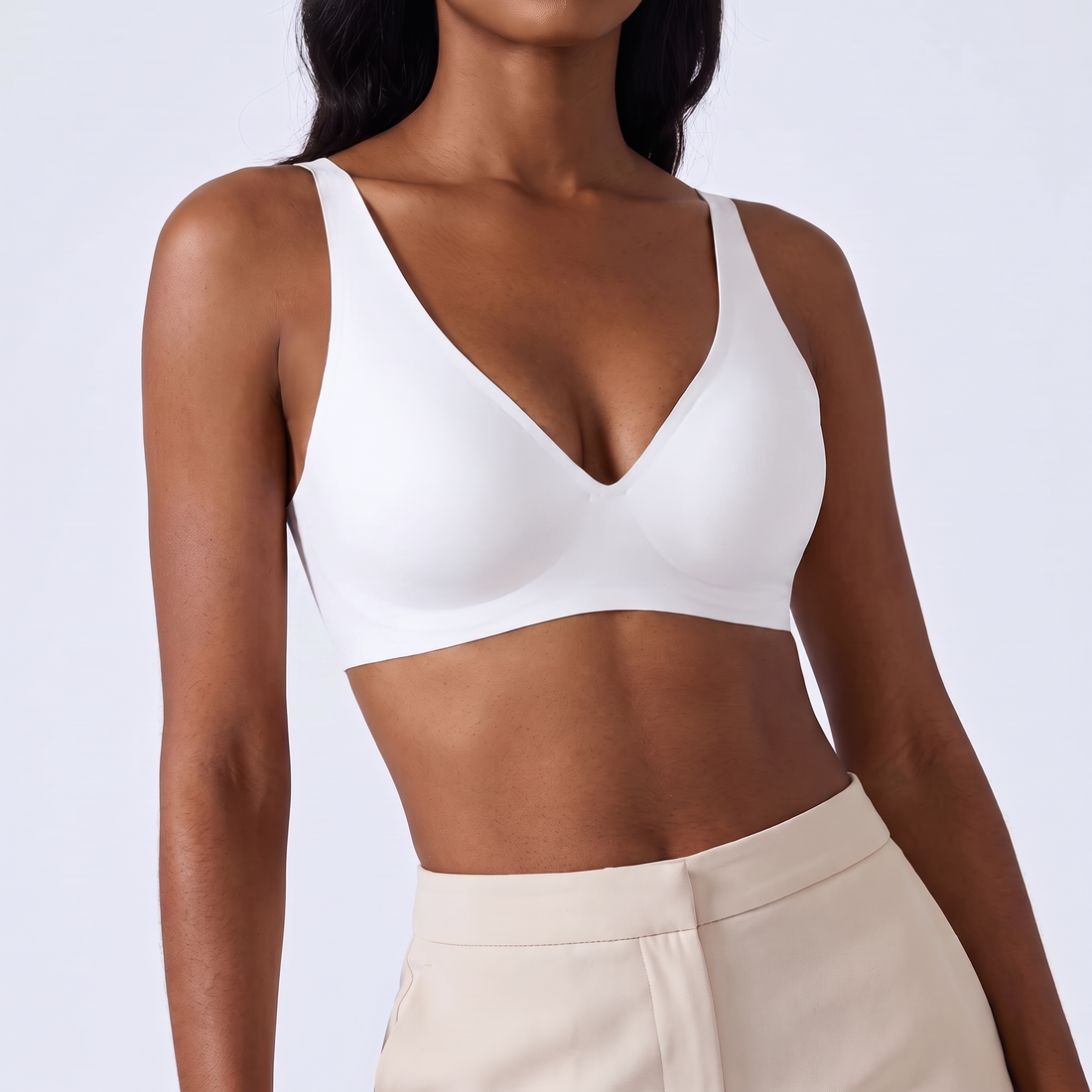 Seamless Wireless Push-Up Bra in White &ndash; image 6 of 6