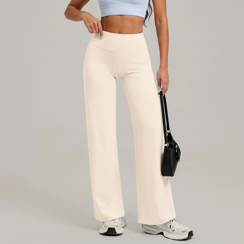 Wide Leg Yoga Trousers in Coconut Milk White &ndash; image 7 of 11