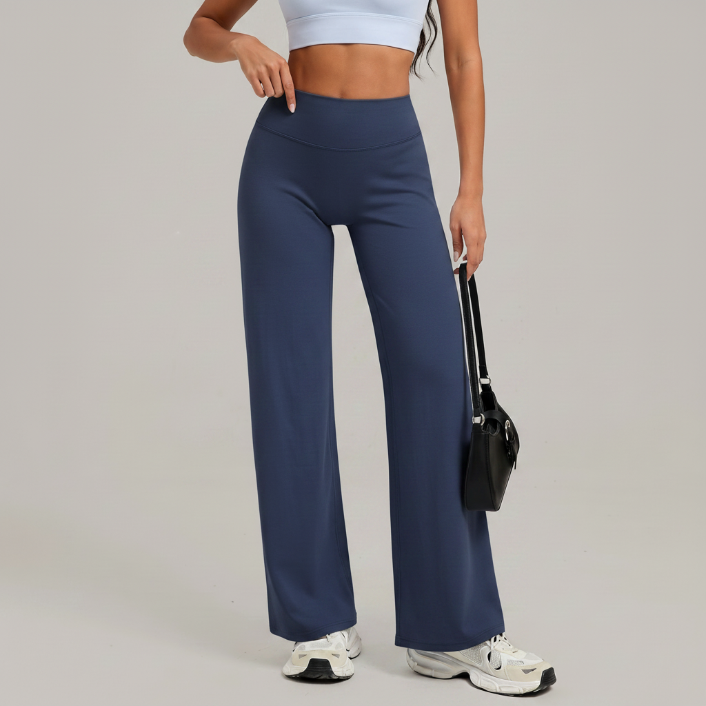 Wide Leg Yoga Trousers in Dark Blue &ndash; image 11 of 11