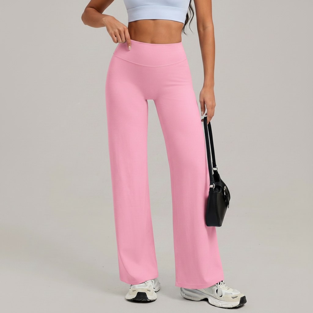 Wide Leg Yoga Trousers in Pink &ndash; image 10 of 11