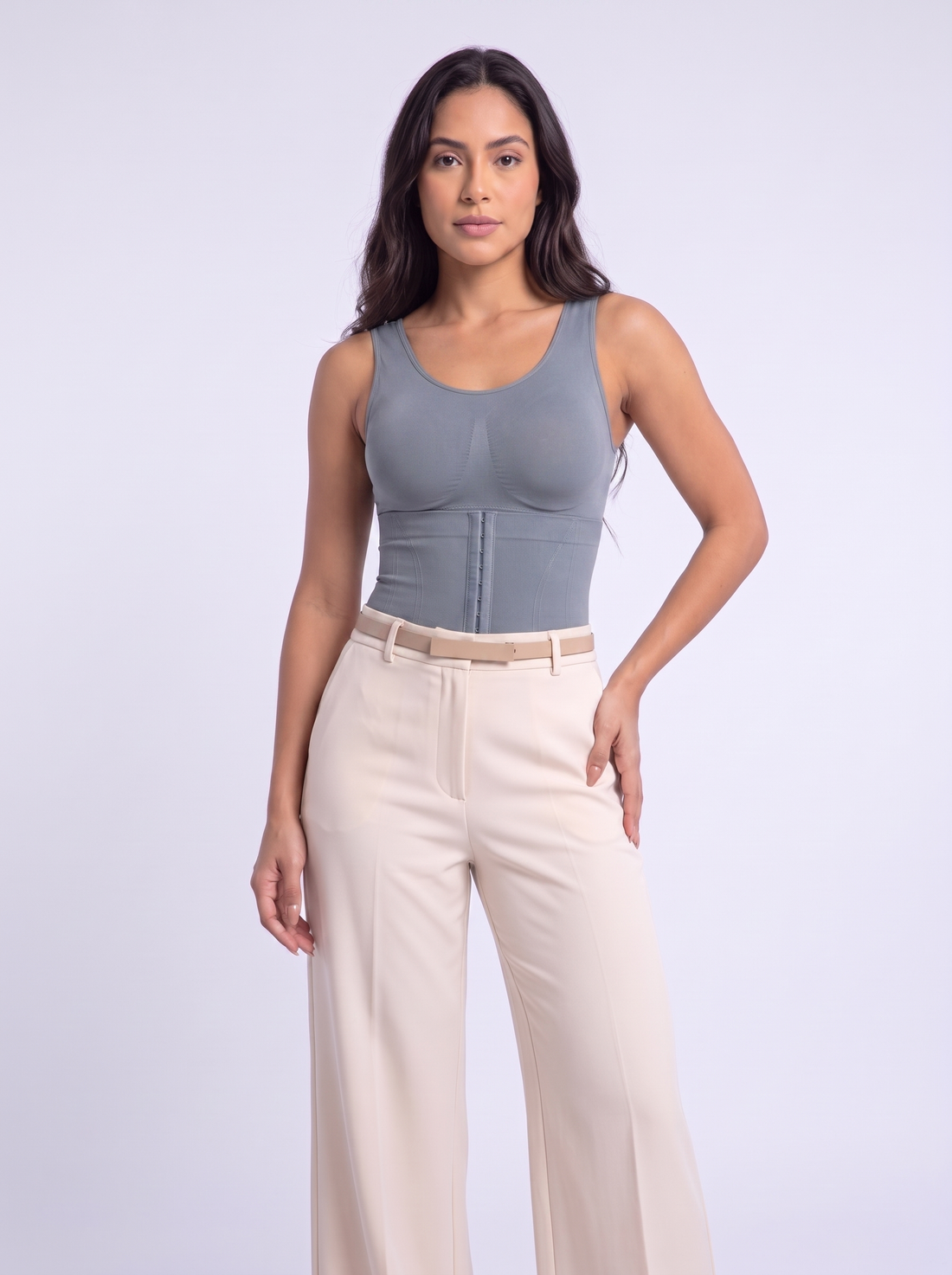 High-Waist Shaping Briefs in Beige &ndash; image 1 of 5