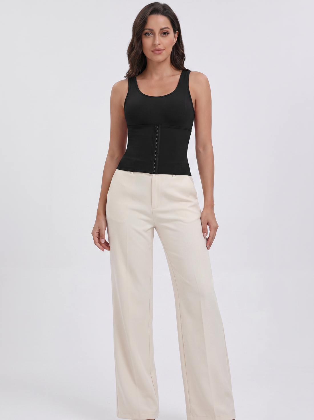 Zip-Front Waist Shaping Bodysuit in Black &ndash; image 4 of 4